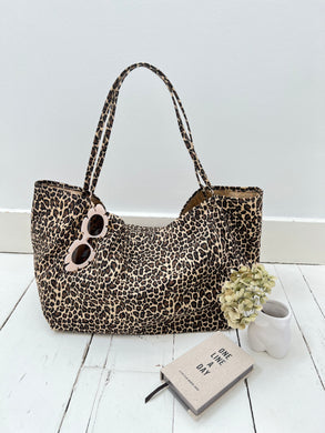 Handmade Leopard Animal Print Canvas Tote Bag