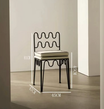 Load image into Gallery viewer, Modern Wavy Metal Iron Chair with Cushioned Seat
