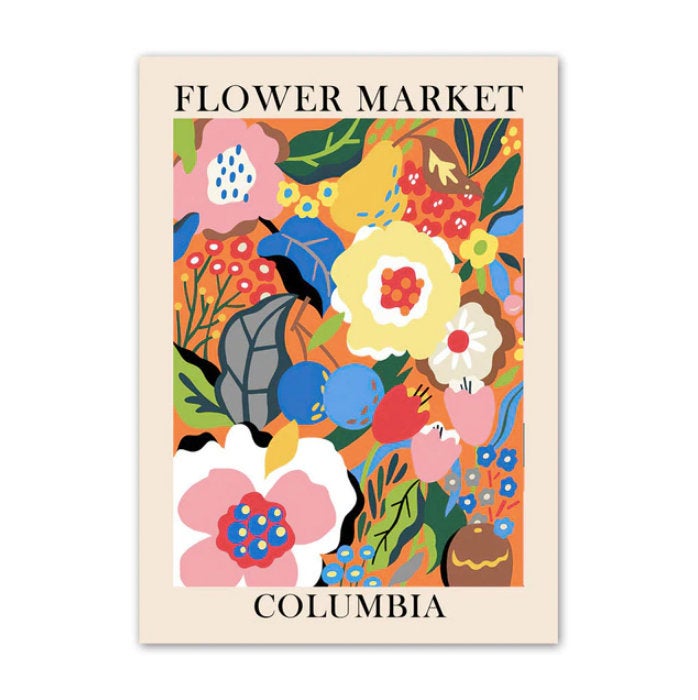 Flowermarket Art Poster Print (Columbia Road, Lima, Stockholm, Tunis, – les  orêves