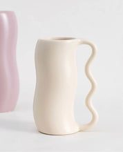 Load image into Gallery viewer, Onda Ceramic Vase with wavy handle
